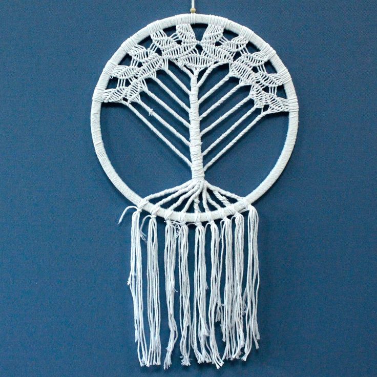 Tree of Life Dreamcatcher 42cm - SHAMTAM.COM Tree Of Life Dreamcatcher, Good Dreams, Dream Catcher White, Native American Traditions, Large Macrame, Spirit World, Good And Bad, Bad Dreams, Tree Patterns