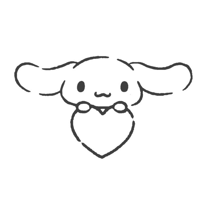 an animal with a heart on it's chest is drawn in black and white