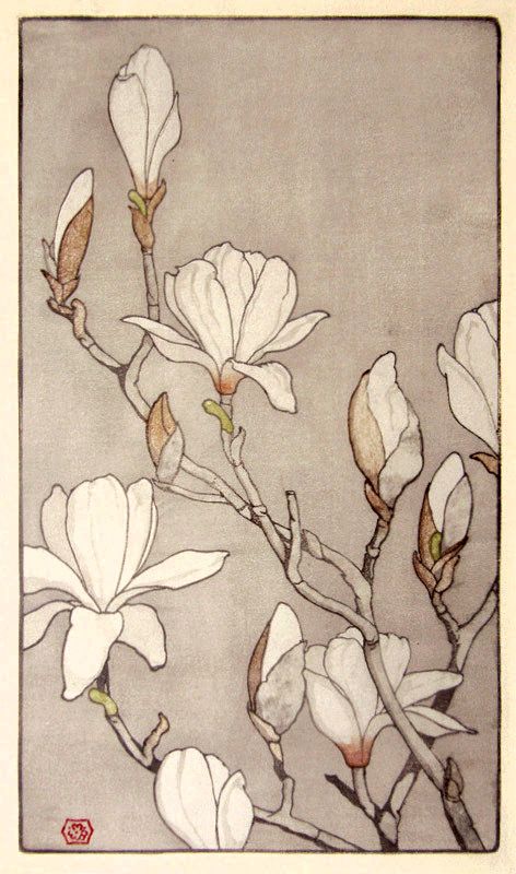 a drawing of white flowers on a gray background