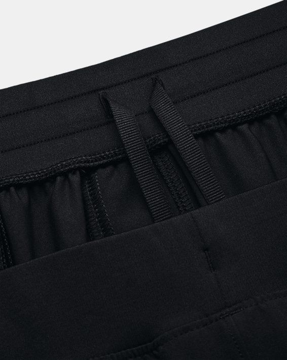 Stretch-woven fabric is lightweight, durable & moves with you​|Material wicks sweat & dries really fast|4-way stretch material moves better in every direction|Encased elastic waistband with internal drawcord adjust|Open hand pockets & secure, zip right-side UA Strength Pocket|Bungee adjust at bottom hem Black Breathable 4-way Stretch Pants, Technical 4-way Stretch Black Bottoms, Functional Running Bottoms With Elastic Waistband, Sportswear Bottoms With Elastic Waistband In Recycled Polyester, Technical Stretch Bottoms With Pockets, Black 4-way Stretch Functional Joggers, Functional Black 4-way Stretch Joggers, Recycled Polyester Bottoms With Elastic Waistband For Running, Black Nylon Activewear With Elastic Waistband