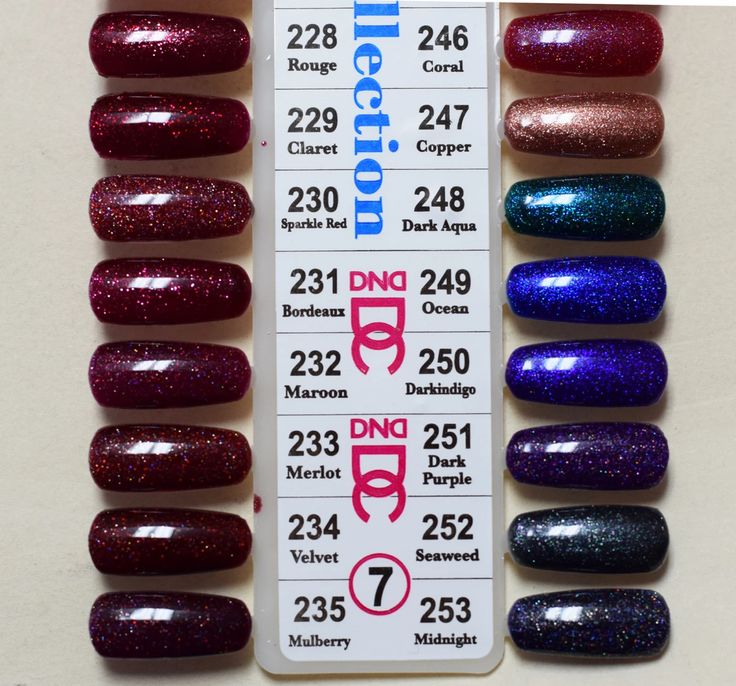 Nail Polish Combinations, Dnd Gel Nail Polish, Burgundy Nail Polish, Nail Polish Colors Winter, Gold Gel Nails, Winter Nails Gel, Dnd Gel Polish, Nail Colors Winter, Holographic Nail Polish