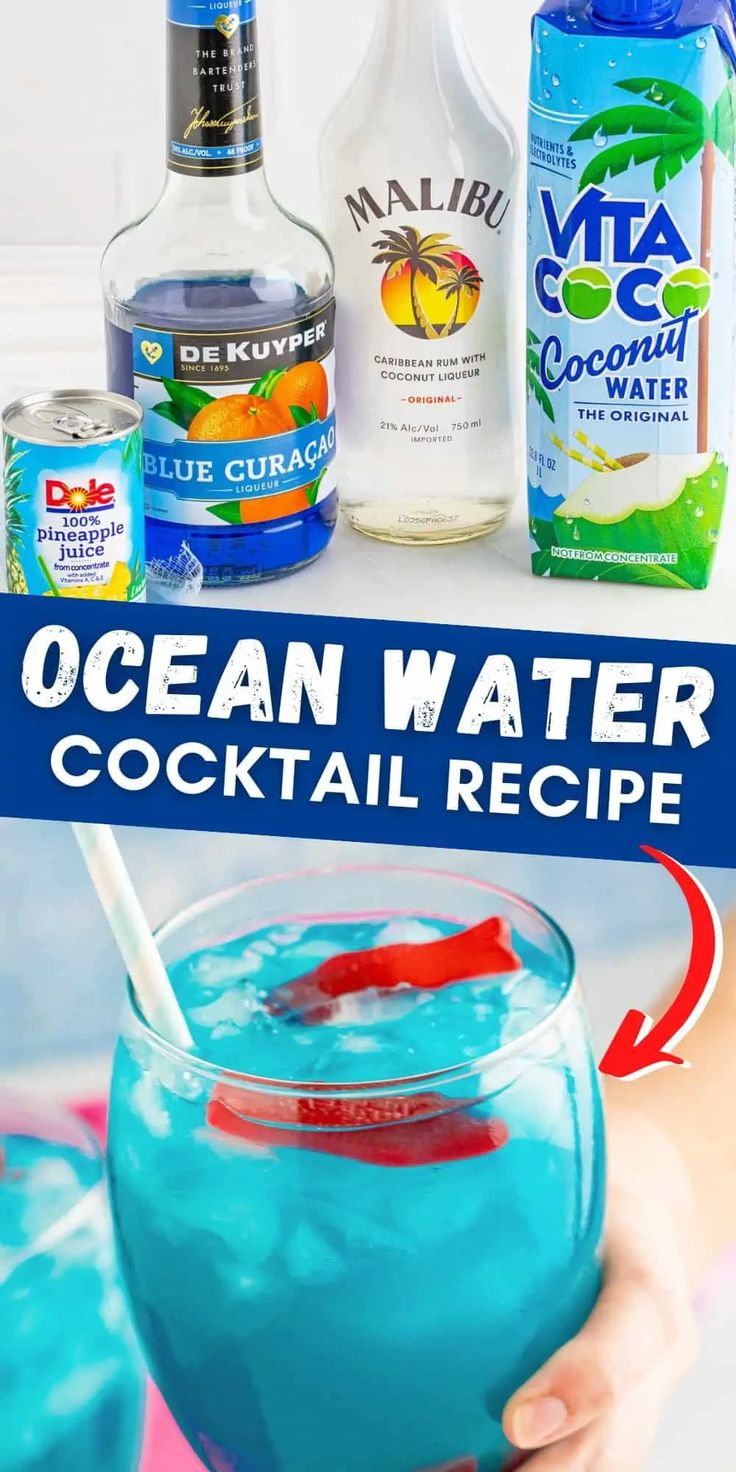 the ocean water cocktail recipe is ready to be eaten