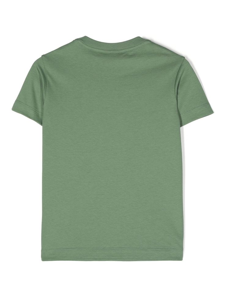 Moss green cotton T-shirt, jersey texture, crew neck, short sleeves, embroidered logo at the chest, straight hemComposition: Cotton, 100% Fendi Kids, Zegna Shoes, Kenzo Kids, Saint Laurent Shoes, Stella Mccartney Kids, Kids T Shirts, Luxury Shop, T-shirt Polos, Moss Green