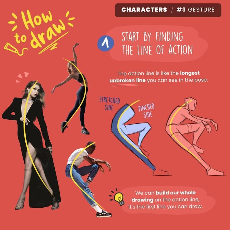 how to draw step - by - step instructions for drawing the line of action, from beginner to advanced