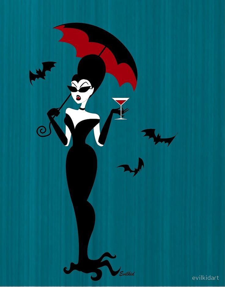 a woman holding an umbrella with bats flying around her