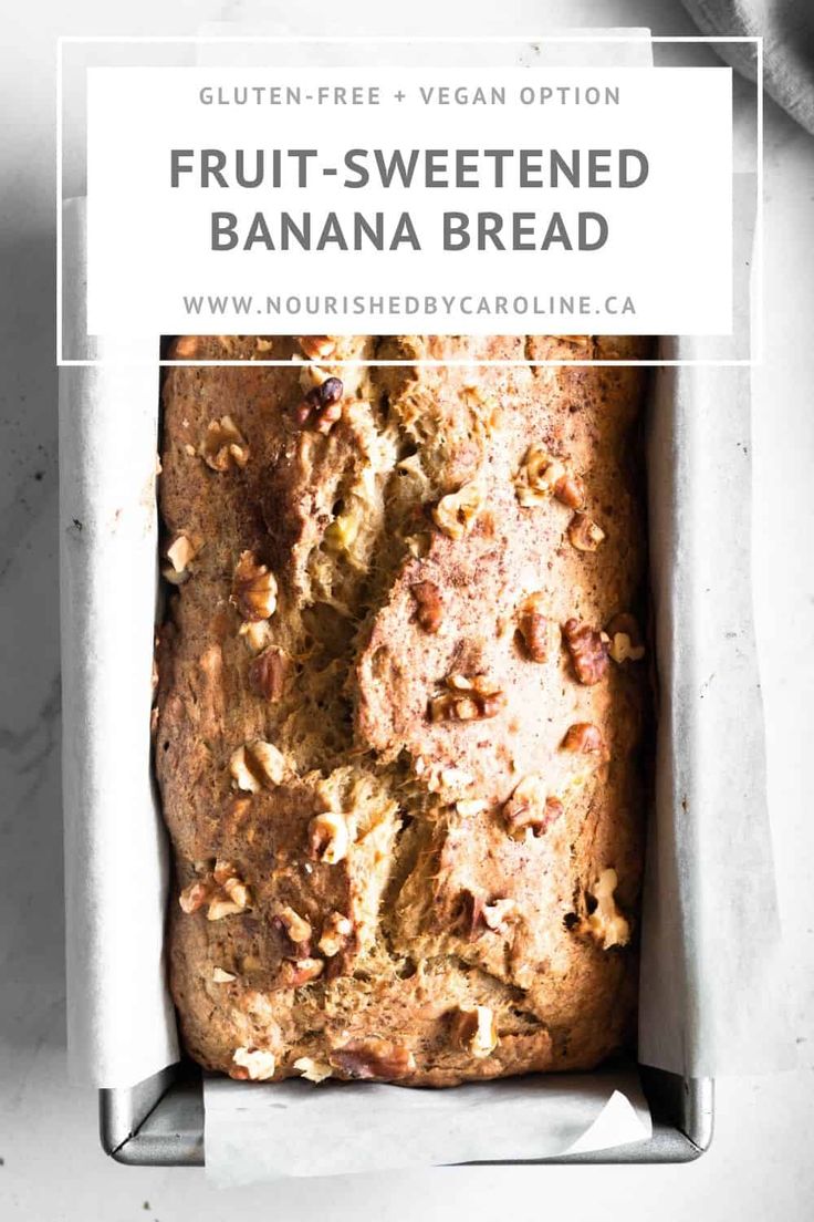 a loaf of fruit - sweetened banana bread in a pan