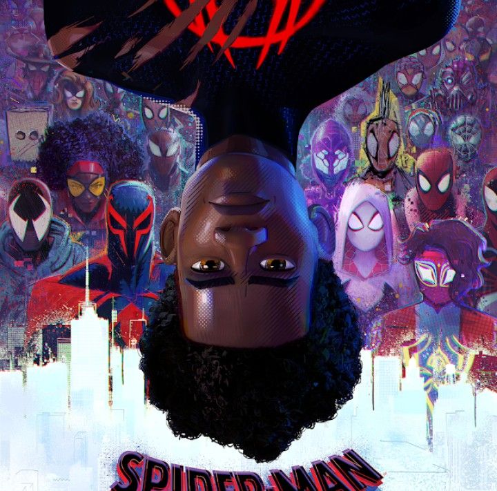 the poster for spider - man across the spiderverse, which features many different faces