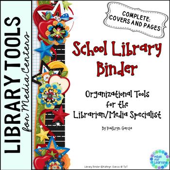 a book cover with the title school library binder