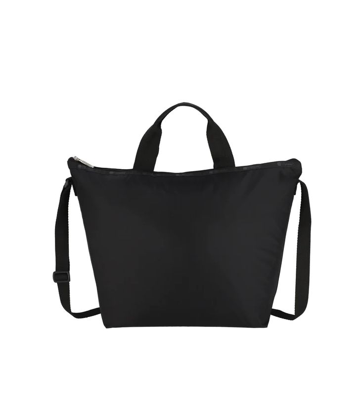 Black Deluxe Carry-On Tote Bag | LeSportsac Carry On Tote, Weekender Bags, Front Wall, Lightweight Bag, Handbags Tote, Black Bag, Weekender Bag, Zip Top, Crossbody Strap