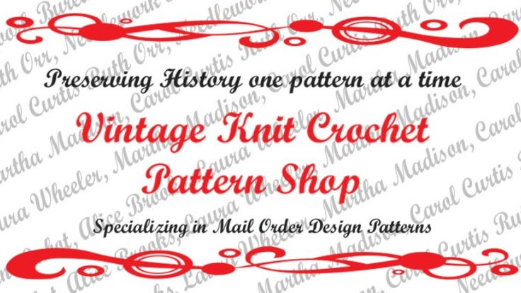 Vintage Knit Crochet Pattern Shop