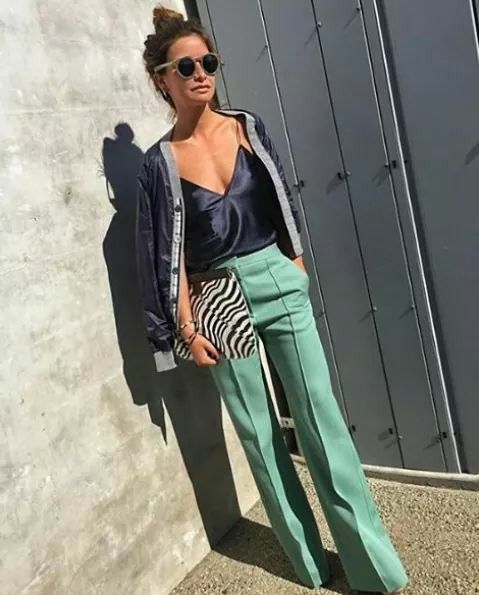 Perfect match Mint Pants, Casual Chique Stijl, Elegante Y Chic, Green Pants, Mode Inspo, Looks Style, Street Chic, Mode Inspiration, Look Chic