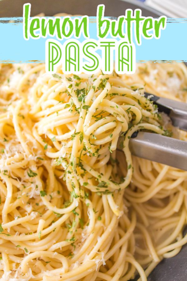 lemon butter pasta with parmesan cheese and herbs