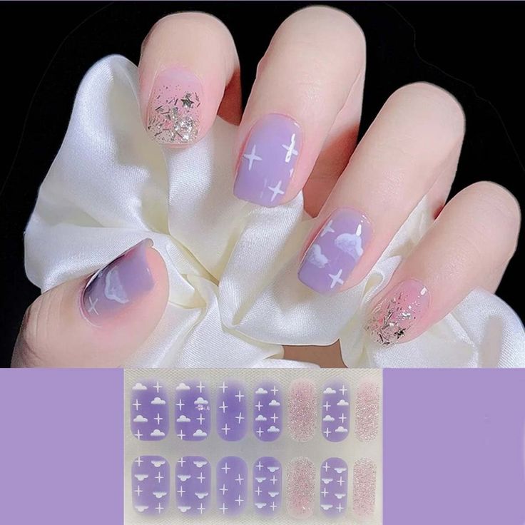 Pink Glitter Nail, Easter Nail Art Designs, Lilac Nails, Purple Spring, Sky Nails, Pink Glitter Nails, Easter Nail Art, Pastel Lilac, Easter Nails