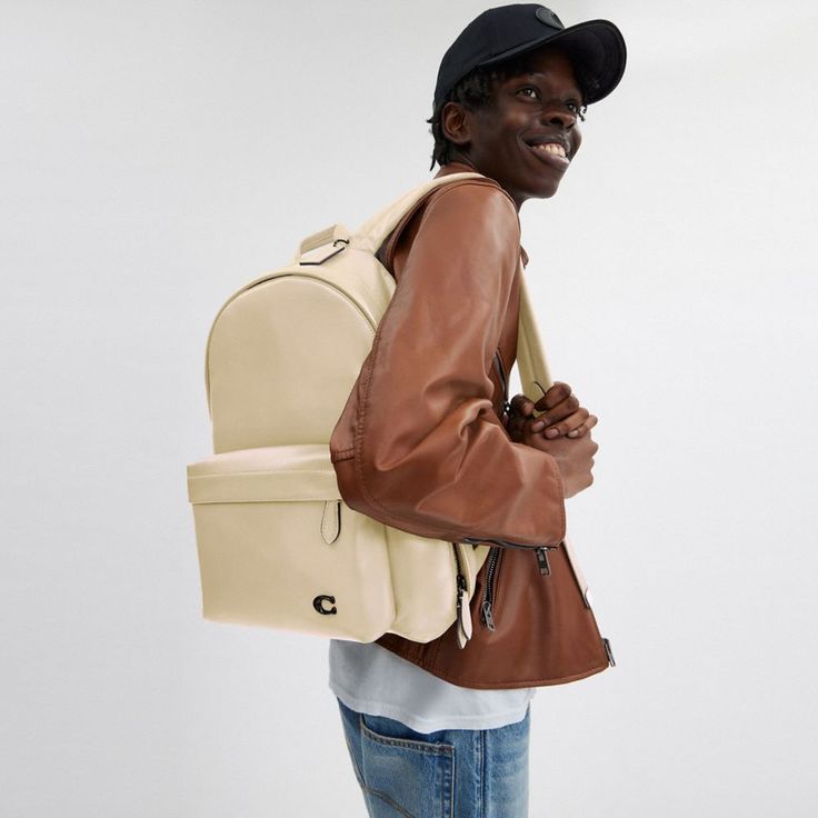 Our Hall is made for doing it all (just like you). This versatile backpack has space for a 16” laptop interior organization pockets and an exterior pocket for easy access to essentials. Featuring our Signature hardware and adjustable shoulder straps it’s crafted of our pliable lightest weight leather with a smooth soft finish. (Lighten up.) | Coach Hall Backpack - Ivory Coach Leather Backpack, Modern Coach Leather Backpack, Functional Coach Backpack For Travel, Everyday Coach Backpack, Casual Everyday Coach Backpack, Coach Satchel Backpack For Travel, Casual Coach Backpack For Everyday Use, Modern Coach Backpack For Everyday, Coach Leather Backpack For Daily Use