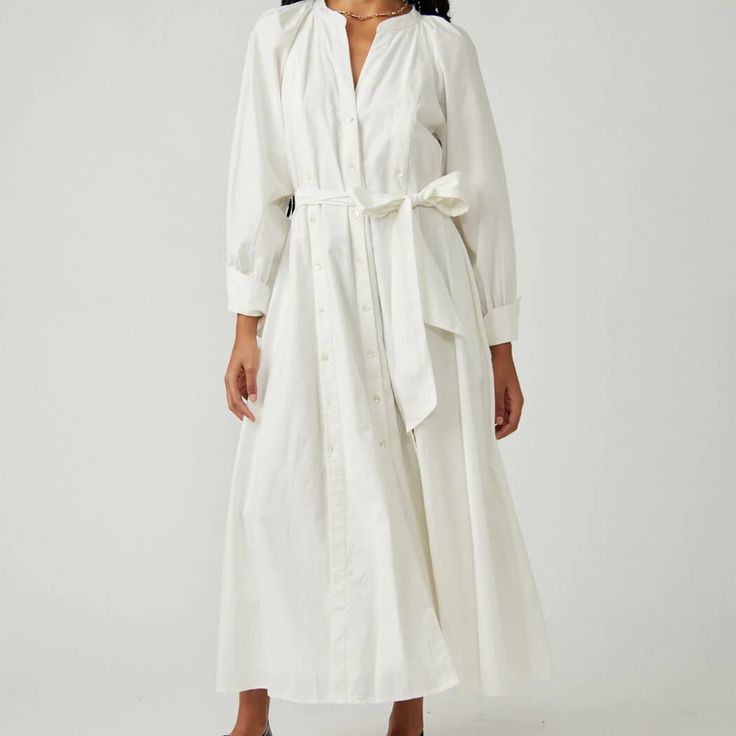 Beautiful Shirt Dress With 2 Button Down Side Slits. Large/Oversized Fit. Elegant Button-up Cotton Maxi Dress, Elegant Cotton Button-up Maxi Dress, Cotton Midi Dress With Button Closure, Cotton Midi Dress With Button Closure For Daywear, Cotton Button-up Maxi Dress For Daywear, Chic Cotton Maxi Dress With Button Closure, Elegant Cotton Maxi Dress With Button Closure, Cotton Maxi Dress With Buttons For Daywear, Button-up Midi Dress With Covered Buttons For Daywear