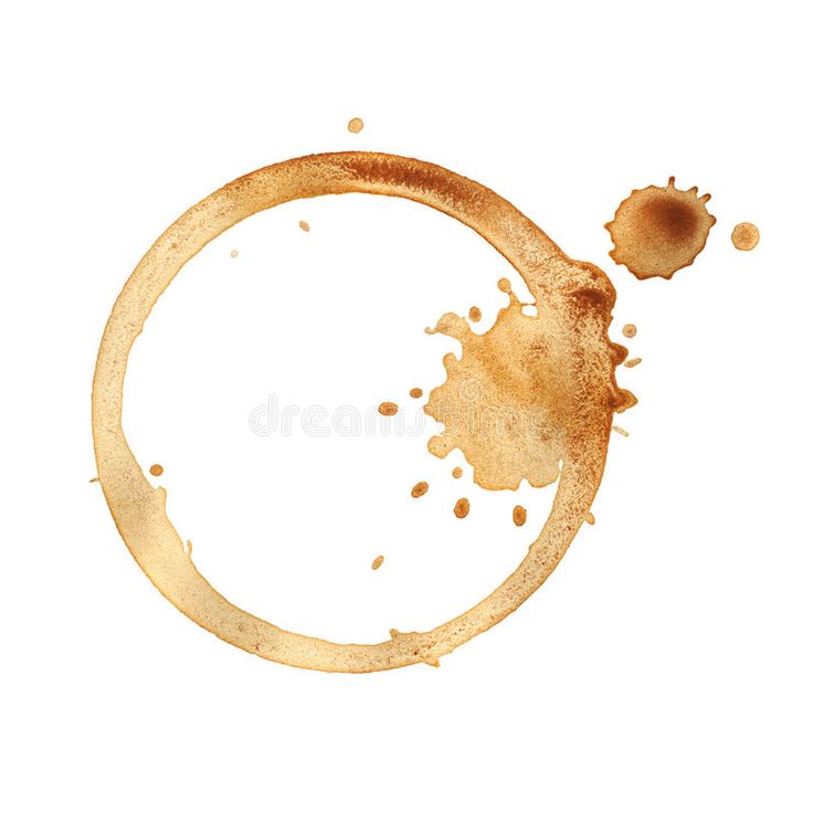 a coffee stain in the shape of a circle on a white background with clippings