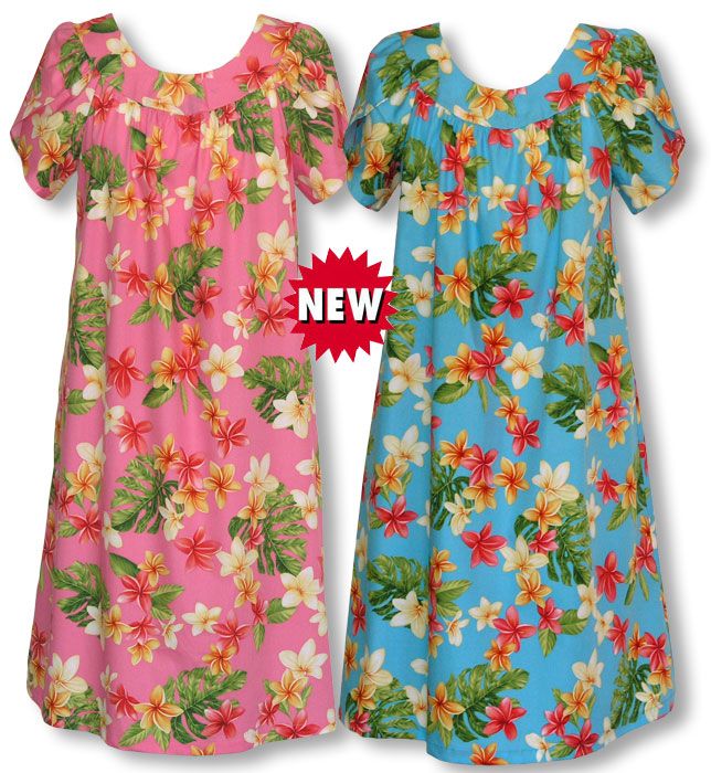 Colorful Plumeria, Plus Sizes, tea & ankle lengths Muu Muu.  100% Cotton Made in Hawaii, USA Side pocket Pullover style Petal sleeves This dress runs large for some people. Available in White, Pink, Red & Blue. Tea Length and Ankle Length.  Free shipping from Maui, Hawaii. MauiShirts.com search box stock number:  W-Q-140S-242S-SK Hawaiian Dress Pattern, Tropical Clothing, Dresses For Children, Tropical Dresses, Kurti Sleeves, Polynesian Dress, African Hair Wrap, Petal Sleeves, African Bridesmaid Dresses