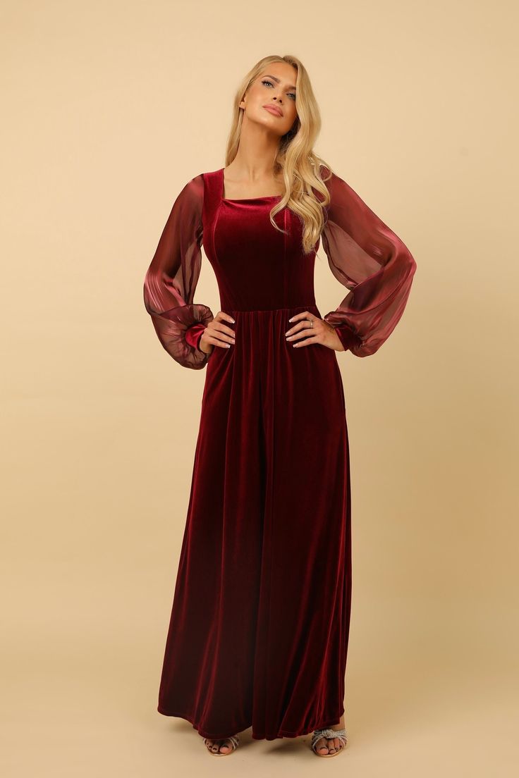 Revenge Dresses, Wedding Dress Velvet, Bridesmaid Dress Long Sleeve, Evening Gown Wedding, Couture Bridesmaid Dresses, Epic Clothes, Dress Organza, Gown Cocktail, Long Sleeve Bridesmaid Dress