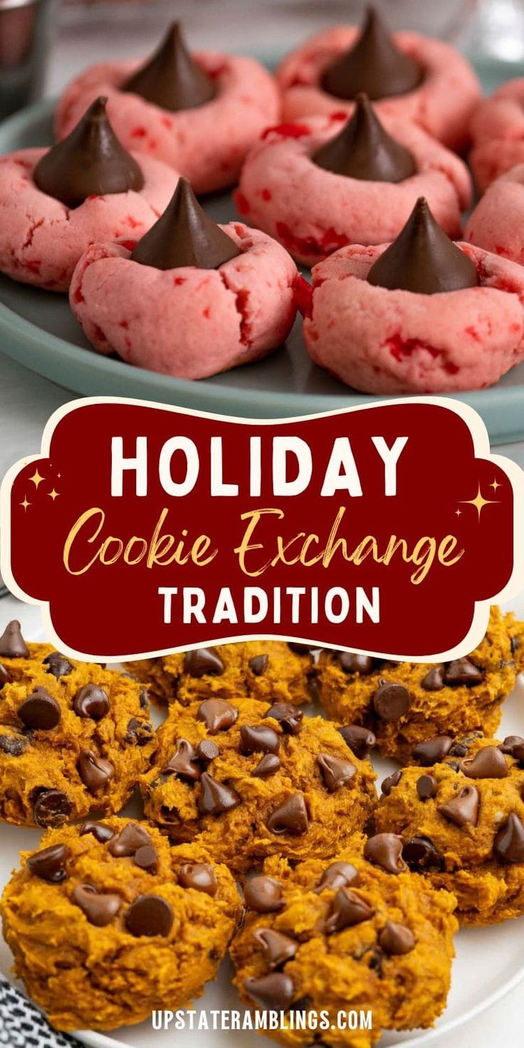 holiday cookie exchange with text overlay