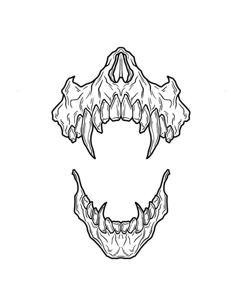 the letter c is made up of teeth and fangs