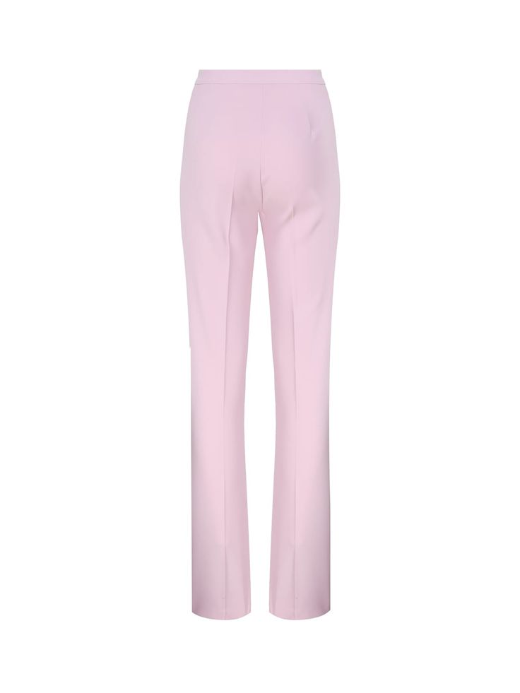 98% Polyester, 2% Elastane Lining: 67% Acetate, 33% Polyester Elegant Full-length Pants For Spring, Elegant Full-length Spring Pants, Elegant Full Length Pants For Spring, Elegant Spring Pants In Elastane, Elegant Spring Pants, Chic Straight Dress Pants With Structured Boning, Elegant Full-length Spring Bottoms, Elegant Full Length Bottoms For Spring, Chic Spring Bottoms With Pressed Crease