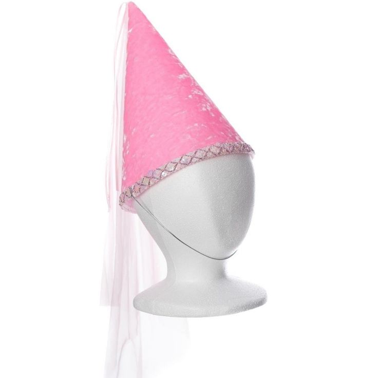 Our princess hat is a classic charmer and is guaranteed to please! The best-selling "Never Ever Droop Princess Hat" not only looks elegant, it stays that way thanks to our magical lining material, top quality fabrics, and lavish, irridescent sequins. Colors match our fairy princess dresses. Each hat features a flowing veil¬†with real ribbons. Adjustable neck elastic. Age 3 and up. Sizing: 21" around x 11" tall Fairy Princess Dress, Princess Hat, Princess Dress Kids, Pink Fairy, Ribbon Headbands, Blue Candy, Fairy Princess, Fairy Princesses, Velvet Color