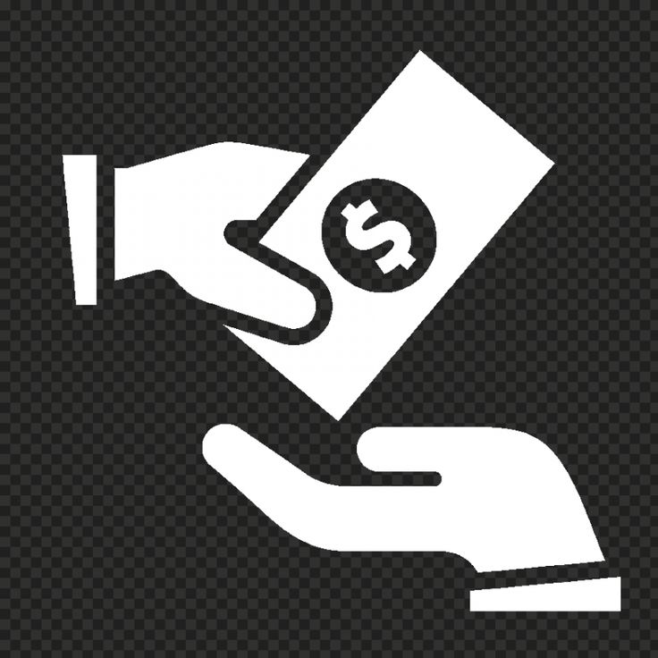 a hand holding a money bill with a dollar sign in it, on a transparent background