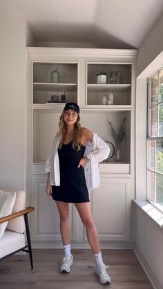 Athletic Dress Outfit Styled, Spring Athletic Outfits, Style For Short Women, Tennis Dress Outfit, August Outfits, Athleisure Outfits Summer, Ny Outfits, New York Outfits, Nyc Summer