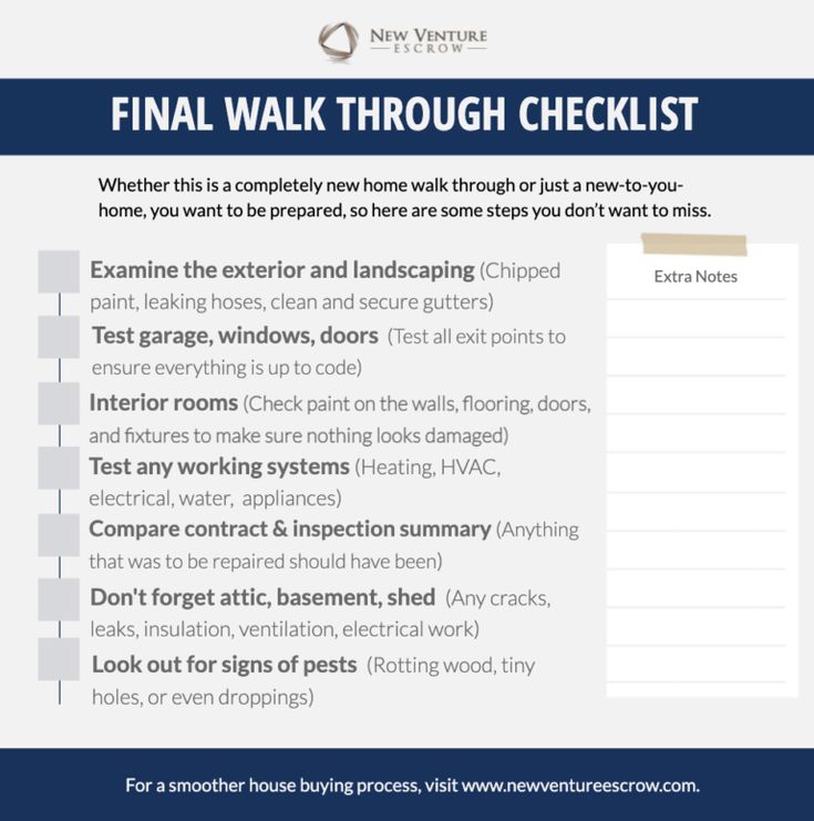 the final walk through checklist