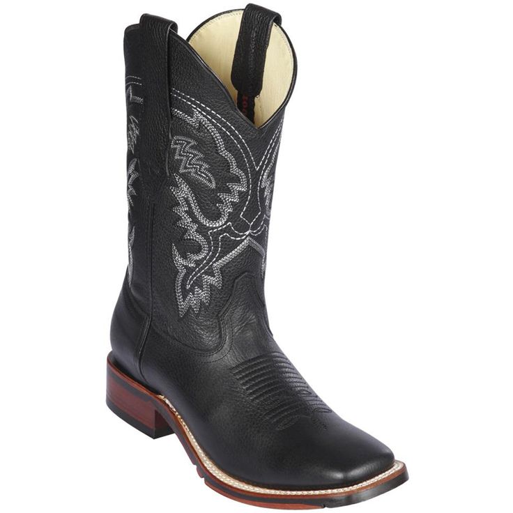 Mens Black Square Toe Boots - Los Altos Boots Mens Square Toe Boots, Black Square Toe Boots, Square Toe Leather Boots, Botas Western, Square Toe Cowboy Boots, Elegant Boots, Genuine Leather Boots, Square Toe Boots, Leather Skin