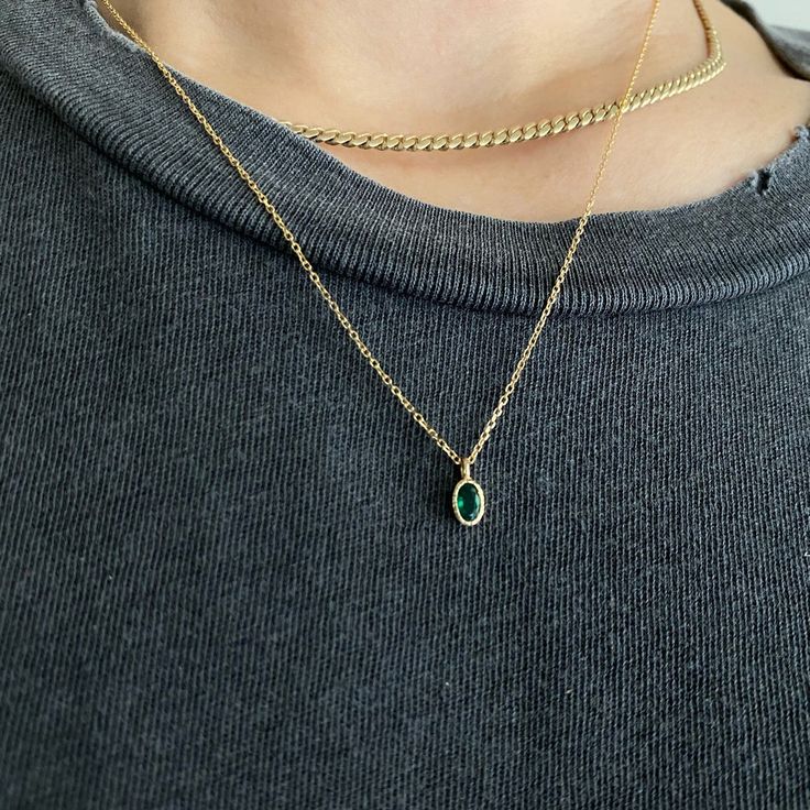 Oval Emerald Wisp Necklace Elegant 14k Gold Emerald Necklace With Delicate Chain, Classic Teardrop Pendant Jewelry With Bezel Setting, Classic Gold Emerald Necklace In Sterling Silver, Classic Bezel-set Teardrop Pendant Jewelry, Classic Teardrop Pendant With Bezel Setting, Classic Oval Necklaces With Delicate Chain, Classic Necklaces With Delicate Oval Chain, Classic Oval Necklace With Delicate Chain, Classic Oval Pendant Jewelry With Cable Chain