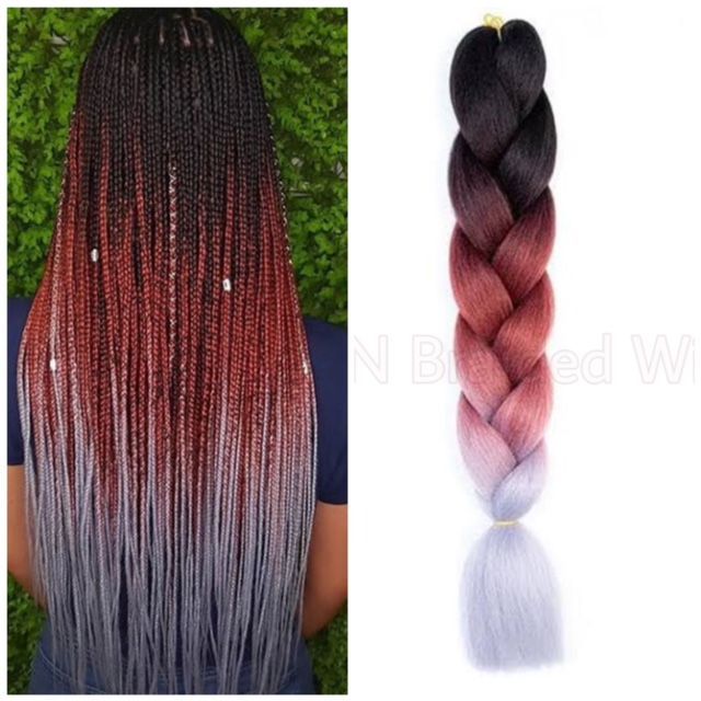 Ombre Braids Black Women Two Tones, Ombre Twists, Colourful Braids, Rasta Braids, Coloured Braids, Hair Ventilation, Braids Colors, Hair Braiding Styles, Ombre Braids