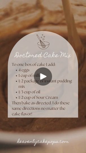 a video demonstrating how to make baked cake mix