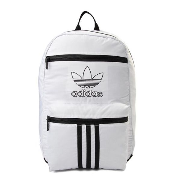 Brand New Casual White Student Backpack, Casual White School Backpack, White Nylon Backpack For Streetwear, White Nylon School Backpack, White Nylon Backpack For School, White Casual Bags For Streetwear, Casual White Bag For Streetwear, Sporty White Bag With Logo, White Backpack For Back To School