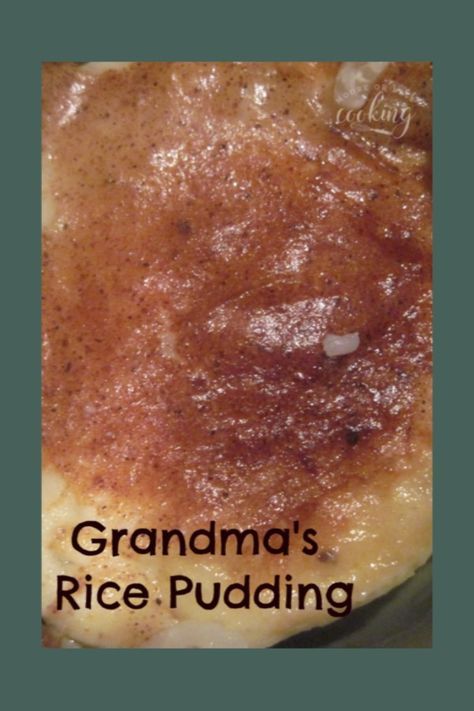 the words grandma's rice pudding are written in black ink on top of a piece of bread