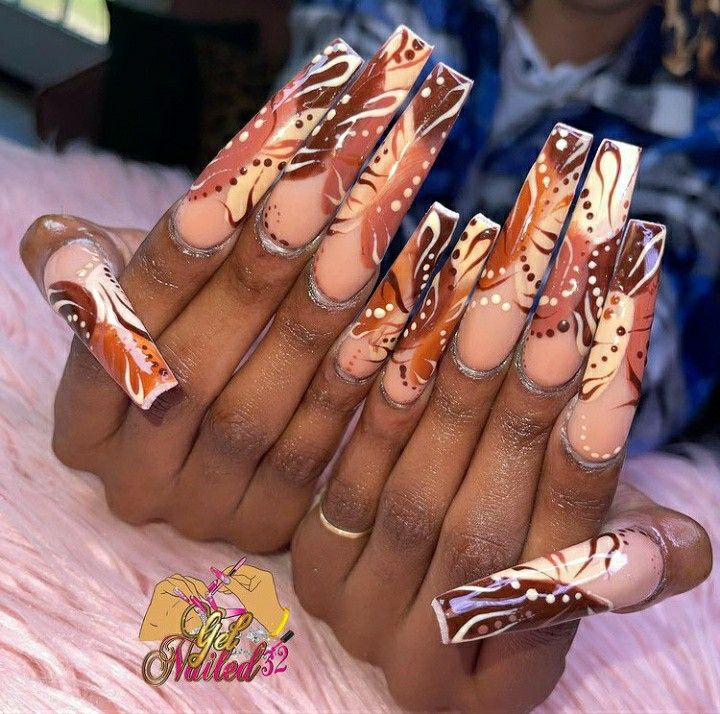 Ratchet Nails, 90s Nails, 2023 Nail, Nail Goals, Thanksgiving Nail Designs, Nail Board, Finger Nail Art, Glamour Nails, Colored Acrylic Nails