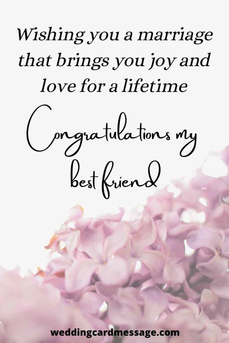 congratulations card with flowers and the words, wishing you a marriage that brings you joy and love for a life time