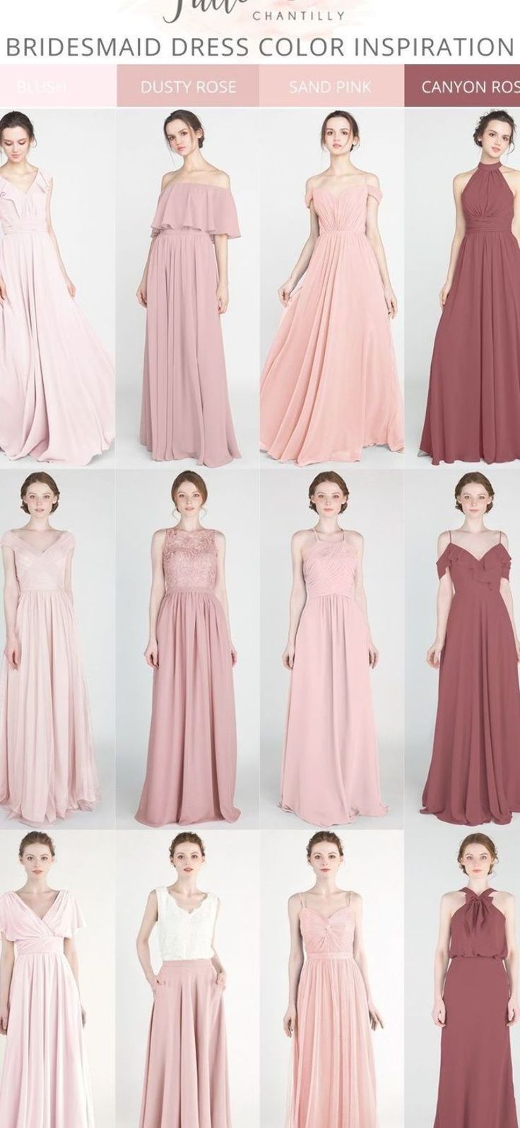 the bridesmaid dress color combination is available in multiple colors and sizes, including pink