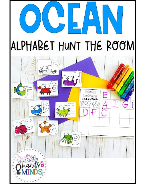 ocean alphabet hunt the room for kids