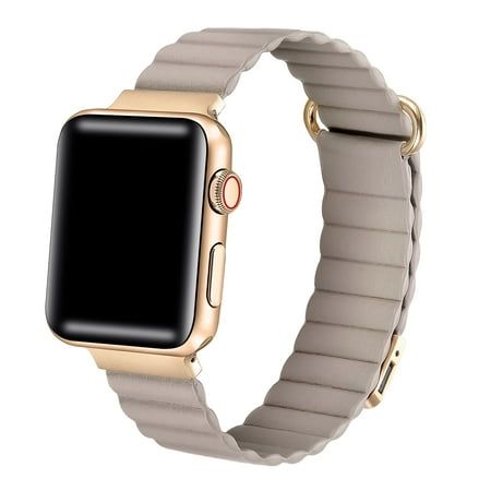 The Posh Tech Dakota Unisex Leather Band for Apple Watch is a stylish and durable band that is perfect for Teen's and Adult's. It is made from high-quality leather and features a classic design that will never go out of style. The band is also adjustable to fit any wrist size, so you can wear it comfortably all day long. Made for Apple Watch sizes 38mm/40mm/41mm - Khaki. Compatible with Apple Watch SE & Series Ultra 8/7//5/4/3/2/1/. Size: one size.  Color: Beige.  Gender: female. Apple Watch Bands Women, Apple Watch Sizes, Apple Watch 42mm, Apple Watch Bands Leather, Leather Watch Strap, Apple Watch Band, Color Khaki, Leather Band, Stylish Accessories