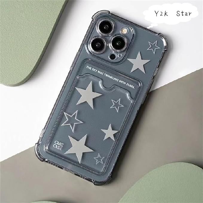 an iphone case with silver stars on it