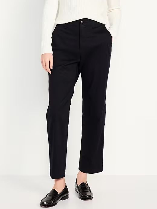 High-Waisted OGC Chino Pants | Old Navy Casual Tapered Leg Dress Pants With Belt Loops, Versatile Business Casual Pants With Elastic Waistband, Relaxed Fit Mid-rise Pants Without Pockets, Casual Business Work Pants With Belt Loops, Versatile Mid-rise Bottoms With Hip Pockets, Mid-rise Pants With Elastic Waistband For Work, Mid-rise Relaxed Fit Dress Pants With Pockets, Relaxed Fit Bottoms Without Pockets For Fall, Relaxed Fit Mid-rise Dress Pants With Pockets