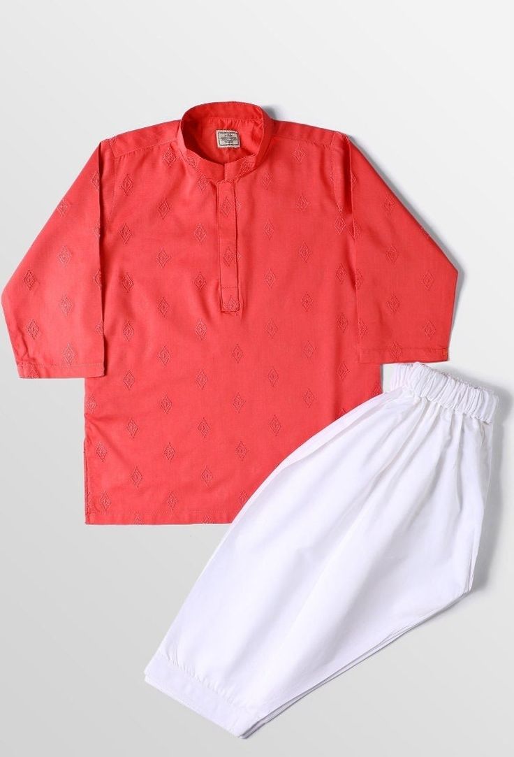 2 Piece Kurta Shalwar for Boys. Description Kurta (Shirt) :  Lawn Shirt with Embroidered bunches. Shalwar (Trouser) : White Shalwar. Country of Origin : Pakistan Care Instruction : Should be washed in gentle cycle and hung to dry. Color may bleed so please be mindful of other items with it. Disclaimer : Actual sizes might be slightly different from the size chart.                        Actual colors of the outfit may vary from the colors being displayed on the                         screen. Bollywood Style Cotton Sherwani With Dabka, Bollywood Cotton Sherwani With Dabka, Festive Cotton Sets With Dabka Work, Cotton Sets With Dabka Work For Navratri, Transitional Long Sleeve Cotton Churidar, Embroidered Cotton Sherwani For Navratri, Red Embroidered Cotton Churidar, Cotton Embroidered Sets For Festivals, Cotton Sets With Resham Embroidery For Festive Occasions