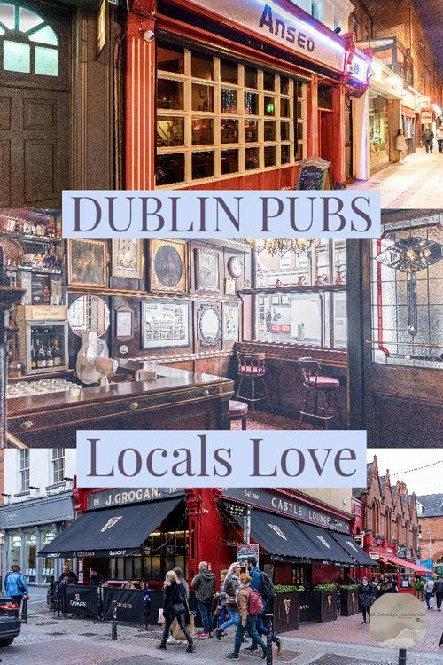 there are two pictures of dublin pub's locations in the same photo, and one is located on an old brick building