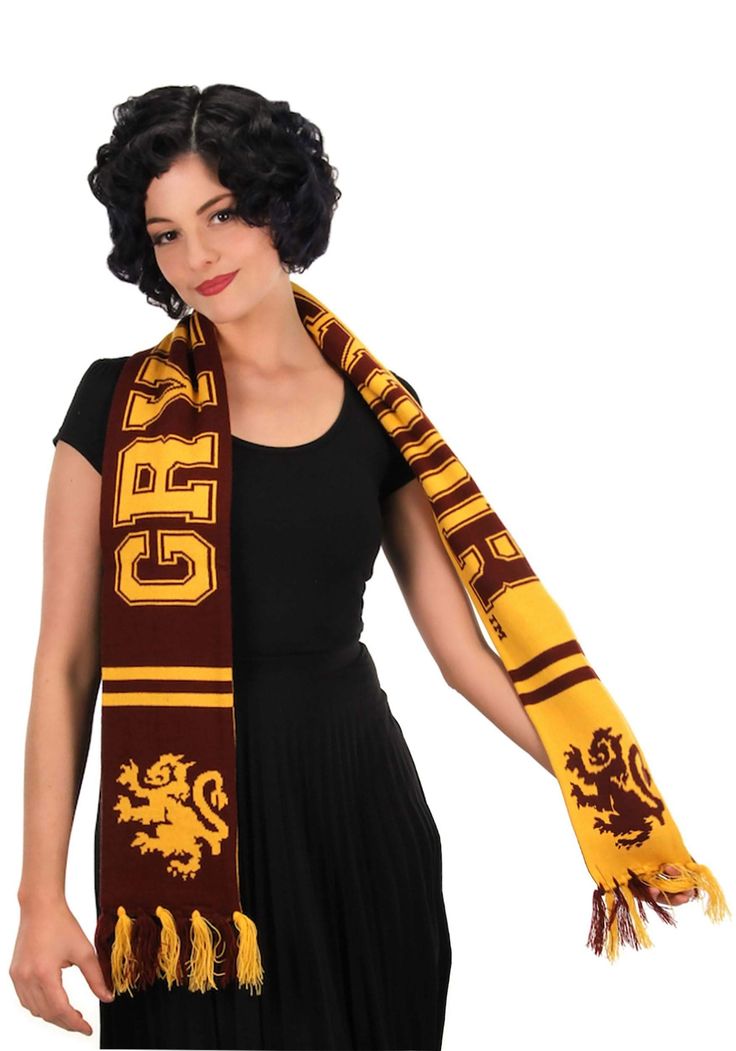 PRICES MAY VARY. Size: Standard 100% Acrylic Reversible scarf One side has a Gryffindor lion w/ gold lettering, other side has gold background w/ lion and maroon lettering Measures approx. 64" long Cozy up with these Harry Potter Hogwarts House Reversible Knit Scarves. These winter-ready scarves feature a fully reversible design crafted in soft acrylic yarn. One side sports the house mascot and collegiate style lettering. Transfigure the scarf by turning it over to display a solid background sho Gryffindor Lion, Harry Potter Knit, Winter Knit Scarf, Gryffindor House, Mermaid Hat, Harry Potter Hogwarts Houses, Harry Potter Houses, Collegiate Style, Harry Potter Gryffindor