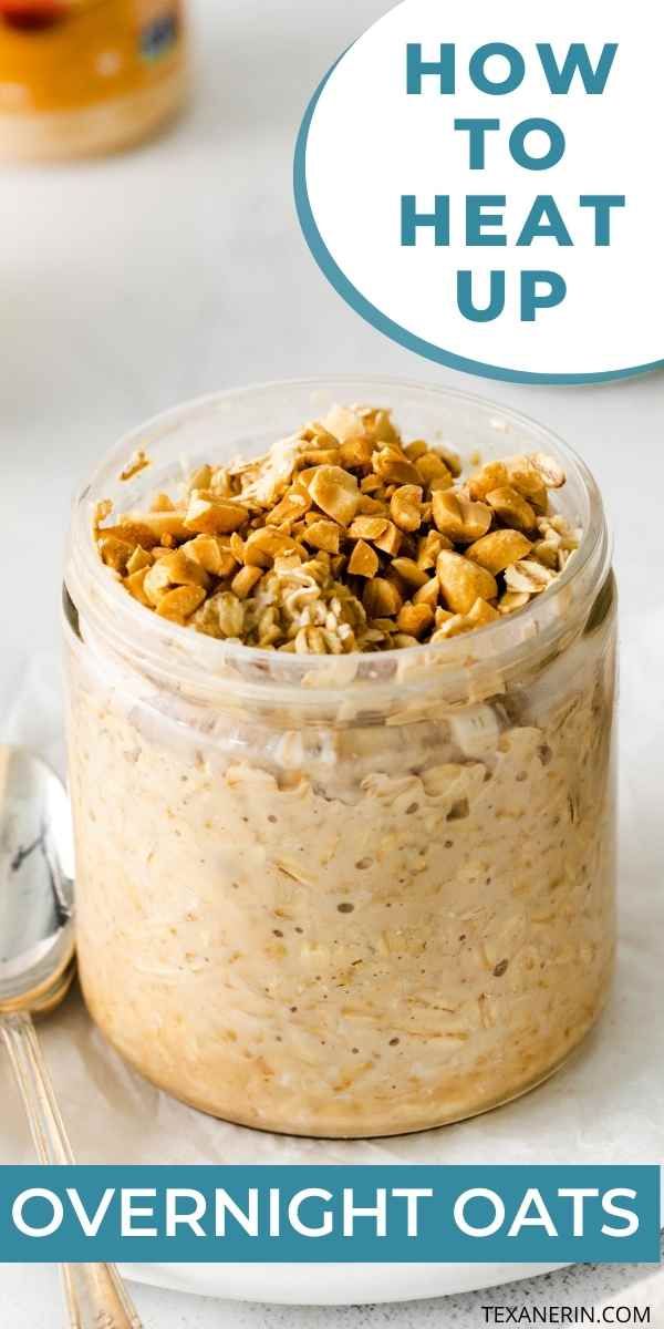 overnight oats in a glass jar with spoons