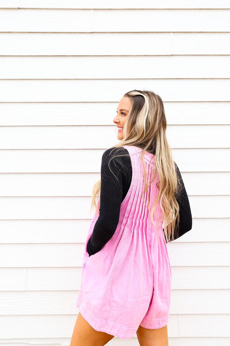 The cutest Fall 'fit! This one would also be super cute for country concerts or gamedays! Pleated detail on the front + back and has pockets Paired here with our Midnight Florals Mesh Top Model is 5’4” wearing a size small. Runs true to size Soft-washed Pink Top For Spring, Pink Washed Cotton Top, Pink Washed Cotton Tops, Pink Washed Top For Spring, Spring Pink Washed Tops, Spring Pink Washed Top, Cute Pink Top With Pockets, Cute Spring Tops With Pockets, Fall Fit