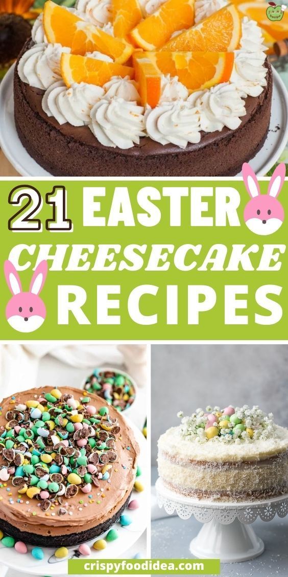 easter desserts with oranges, cake and other treats on them are featured in this collage