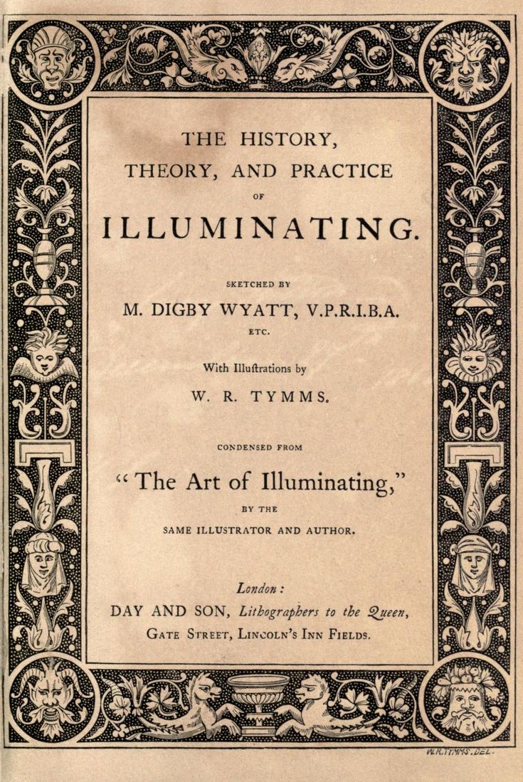 an old book with black and white writing on the front cover, which reads'the art of illuminating '