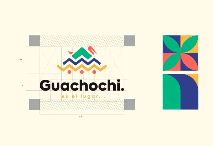 the logo for guachochi is shown next to an image of a colorful flower